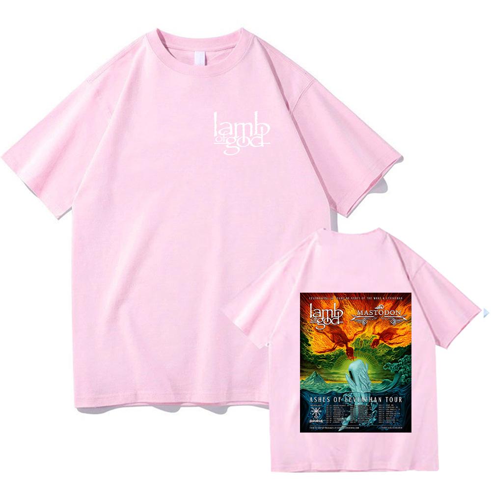 Футболки Lamb of God и Mastodonmusic Тур Ashes of Leviathan Графические принты Топы Высококачественные хлопковые футболки Свободные футболки унисекс