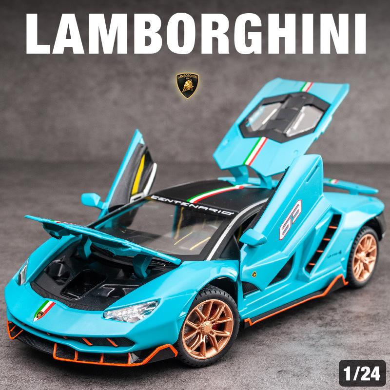 Масштаб 1/24 Lambo LP770-4, литая под давлением модель автомобиля, игрушечный автомобиль с откатным механизмом, звуком и светом для детей, коллекция подарков для мальчиков и девочек
