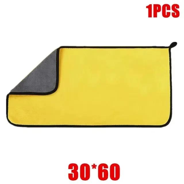 1/2/6 шт., чистящее полотенце из микрофибры, утолщенная мягкая ткань для сушки, полотенца для мытья кузова автомобиля, двухслойные чистые тряпки, автомобильные аксессуары