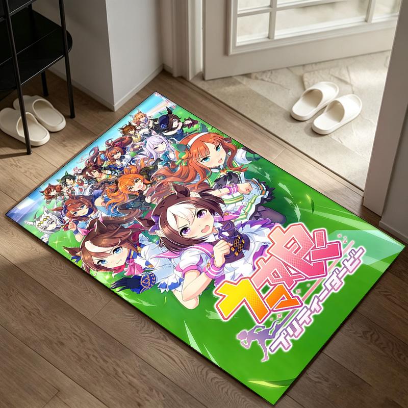 Uma Musume Pretty Derby Carpet Non-slip Indoor Mat Suitable for Office Chair Living Room Computer Desk Decorative Home Office Carpet Polyester Fiber