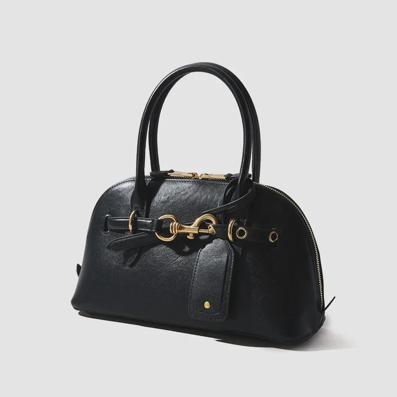 2024 Women's Autumn Genuine Leather Shoulder & Messenger Bags - Large Capacity, Fashionable, High-End Tote for Commuting