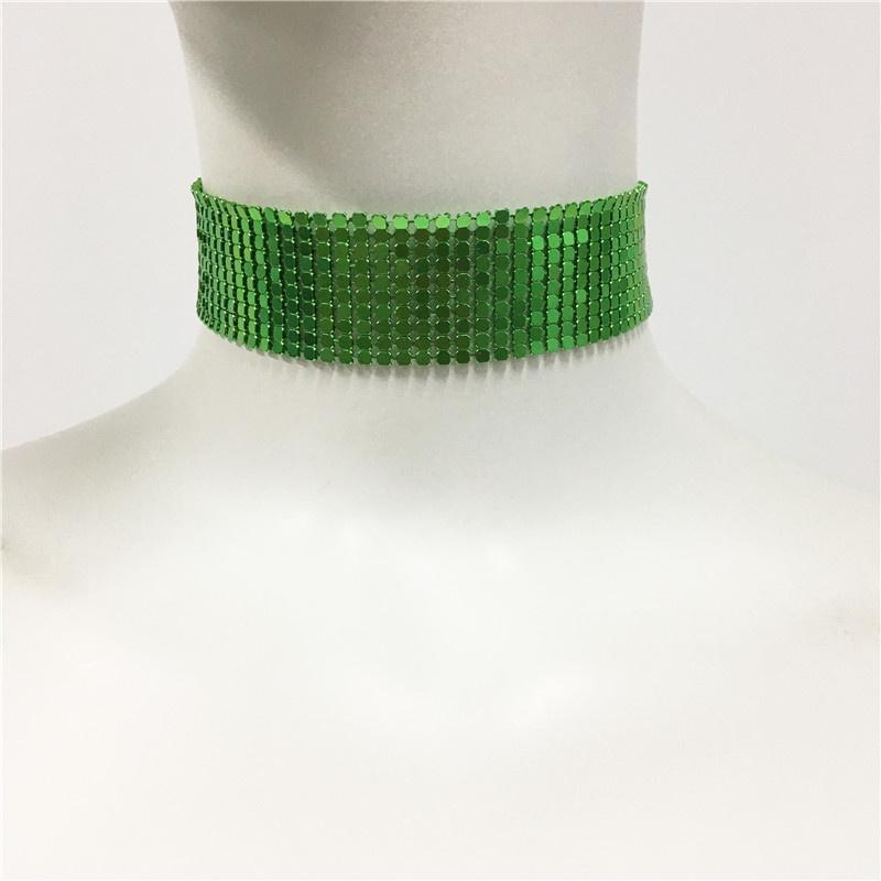 Модный орнамент чокер преувеличенное ожерелье хип-хоп пайетки панк-метал