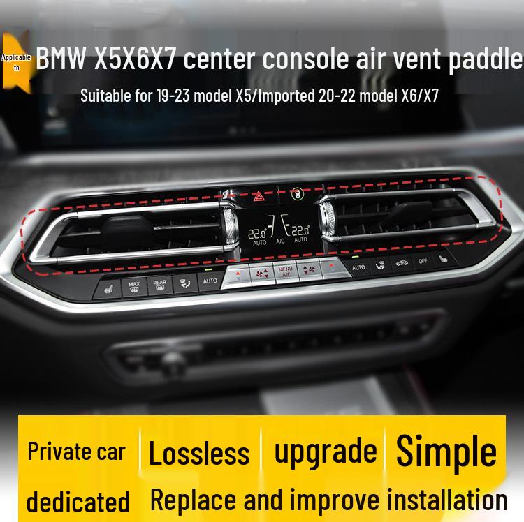 BMW X5/X6/X7 G05/G06/G07 Center Console Air Outlet Repair Kit - Silver Edge Style