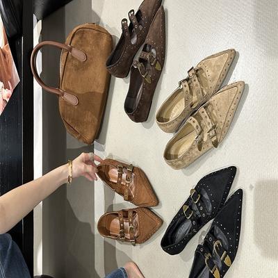 Ретро черные замшевые лоферы на плоской подошве, женская обувь 2025 новая весна-осень, французский британский стиль, маленькие кожаные туфли