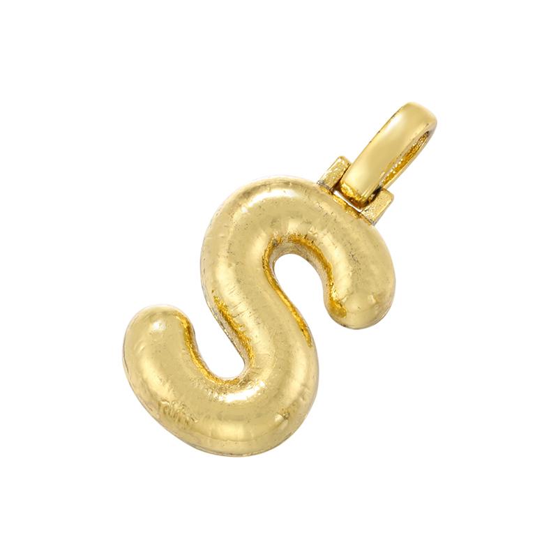 Жирные 26 букв Подвески-шармы Буквы алфавита A-Z Initial Letter Charms для изготовления ювелирных изделий Золотые Хип-хоп украшения :VD1343
