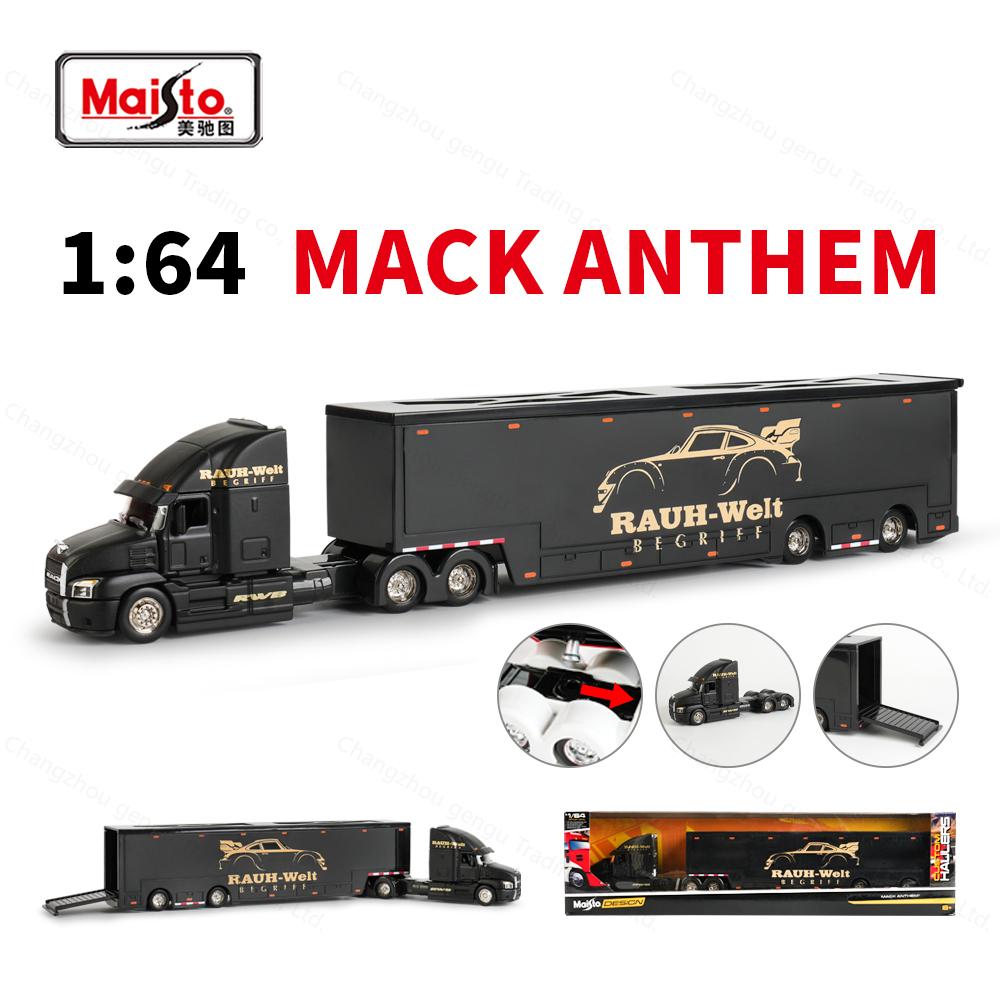 Maisto 1:64 Mack Anthem Trailer Haulers Container Static Die Cast Vehicles Collectible Hobbies Model Car Toys