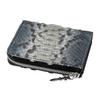Artemis Classic L-Shaped Slim Gray Python Mini Wallet (ZW0007) - Men's Short Wallet with Zipper, Snake Pattern, and Genuine Leather