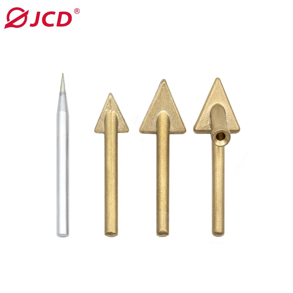 JCD 4pcs Soldering Iron Tips Copper Repair Triangular Smoothing Head Welding Tips Iron Plastic Welder-Replacement Tips