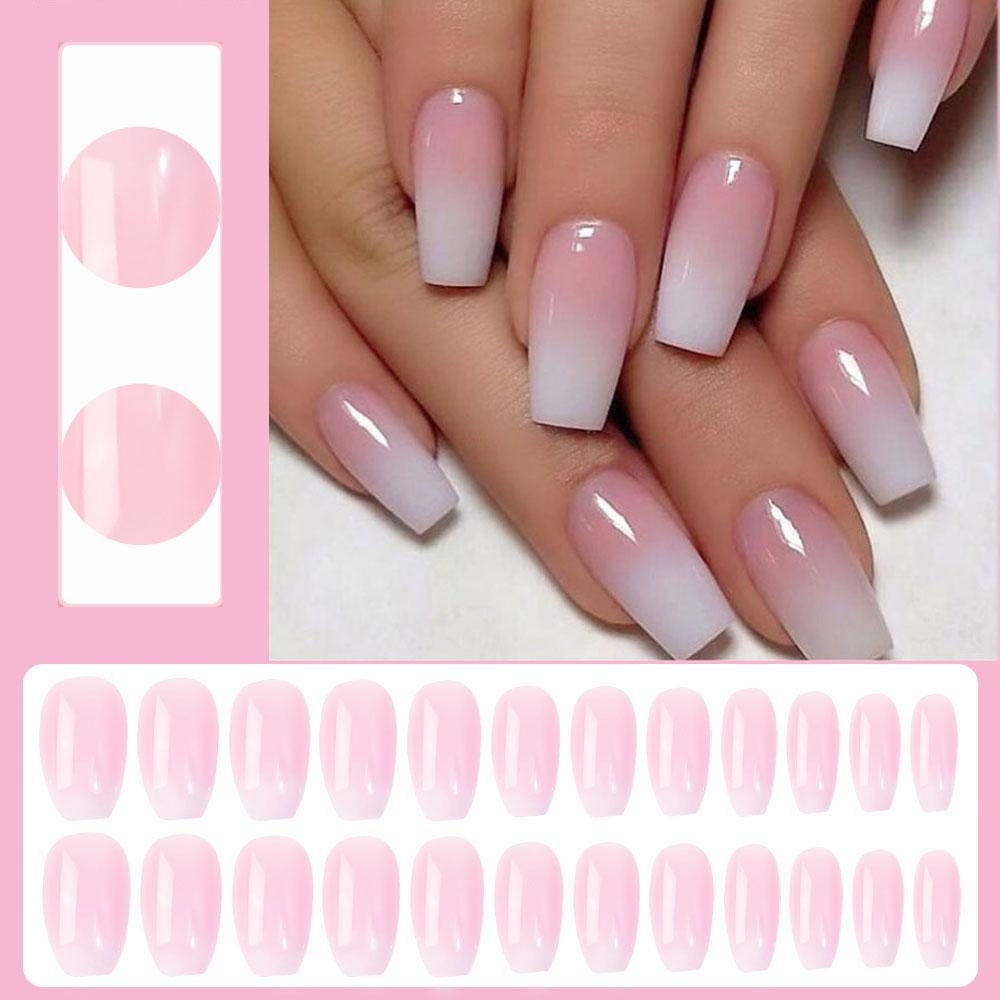 24pcs/box Luxury Pink Long Coffin Fake Nails Y2K Moon Star Rhinestones Press On Nails Handmade Full Cover Reusable False Nails