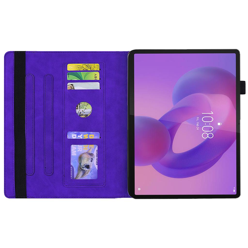 Для Lenovo Tab K10C/E10C Чехол для планшета Слоты для карт Кожаная обложка Цветочный узор