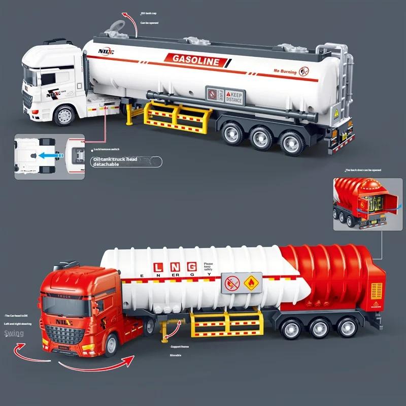 non-toxic 1/50 Inertial Oil Tanker Toy Transportation Engineering Vehicle Inertial Diecast Car Model Children's Toys for Kids children Gifts