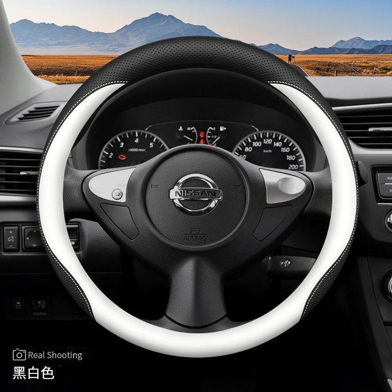 Leather Car Steering Wheel Cover For Nissan Sentra Versa Kicks Qashqai X-Trail Juke Terra 2024 2025 2026 Interior Accessories
