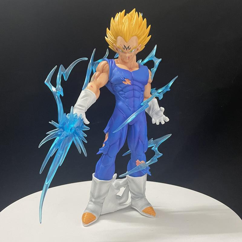 28CM Anime Dragon Ball Vegeta Weapon Special Effects Parts Damaged Version Model Son Goku Toy Gift Collection Action Figure