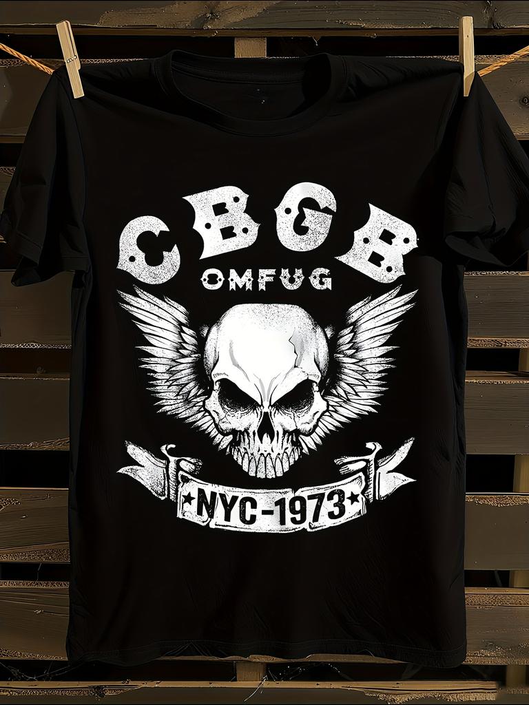 s CBGB 1973 NYC Punk T-Shirt Mens Tshirt Womens Tshirts with Letters Print Short Sleeves T-Shirt Casual Street Tee Shirt Top