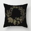 Golden Floral  Botanical Pattern Pillow Covers Pattern Cushion Cover Suitable for Sofa Bedroom Car Pillow Cover