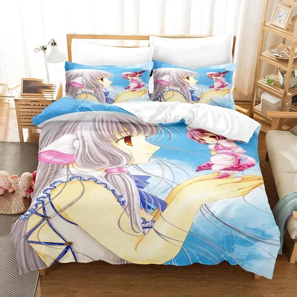 3D-печатный комплект постельного белья с аниме Chobits Chi для мальчиков и девочек, двуспальный, пододеяльник, наволочка, детская кровать, для взрослых, домашний текстиль