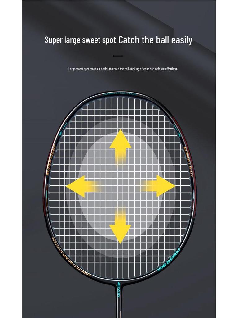 Набор бадминтонных ракеток Muxun из углеволокна - Прочные, сбалансированные, 2-секционные для взрослых и начинающих
