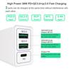 Быстрое зарядное устройство 38 Вт с двумя портами USB, QC3.0 и PD, совместимо с вилками EU/US/UK