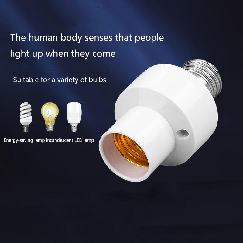 E27 Radar Induction Lamp Holder White Ceiling Light Lamp Bulb Fixing Base Stand Light Bulb Holder Lamp Socket For Home