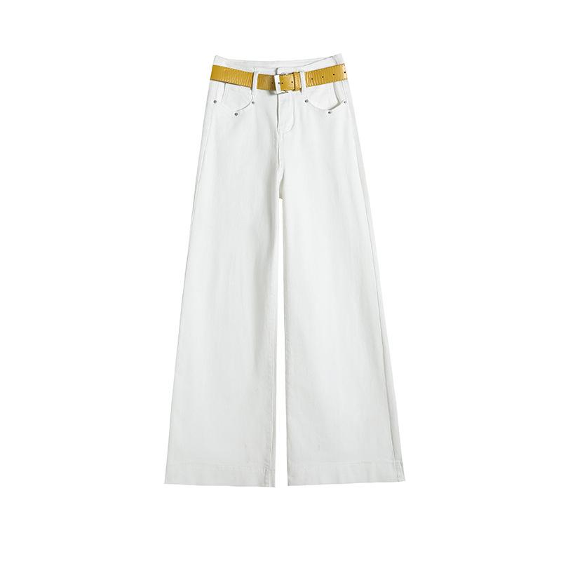 2026 New High-Waisted Wide-Leg Flared Jeans for Women, Loose Fit, Draped, Floor-Length Pants