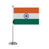 Drapeau De Bureau - Inde - 14 X 21 Cm - Polyester - Impression Recto/verso - Acier Inoxydable