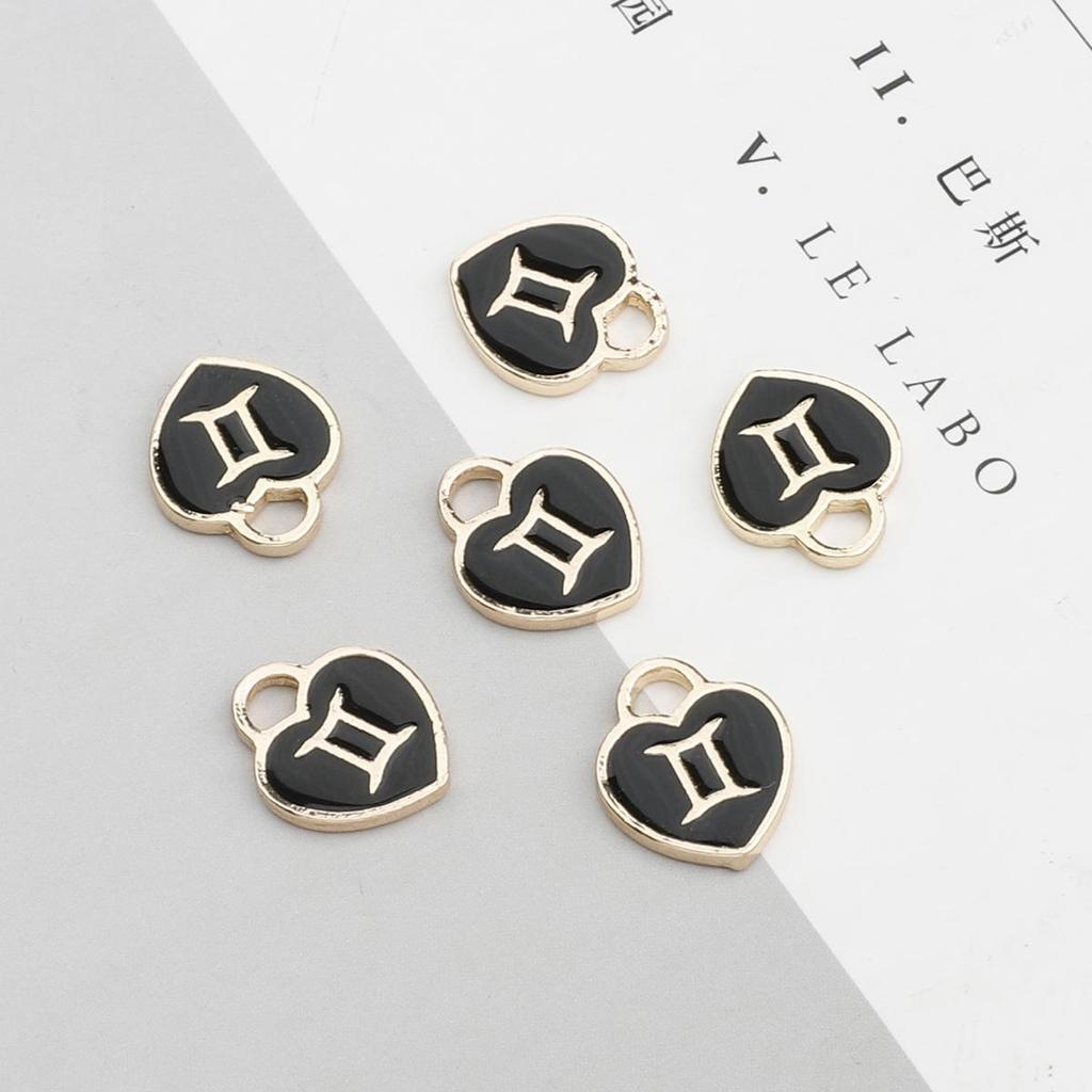 10/12 шт. 12*14 мм 12 созвездий сердце любви падает масляный сплав аксессуары для изготовления ювелирных изделий DIY ожерелье браслет серьги