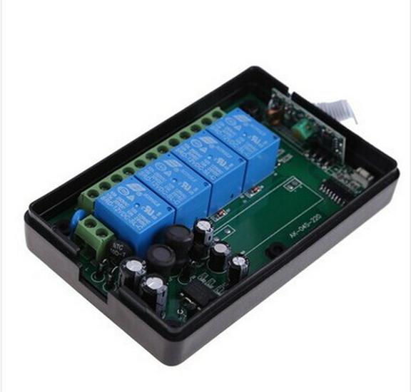 High-End 4-Button 220V Smart Wireless Remote Control: Jog, Self-Locking, Interlocking, and Selectable Modes.
