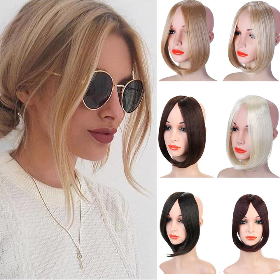 Длинная заколка спереди, челка, боковая челка, наращивание волос, настоящая натуральная синтетическая челка, прическа