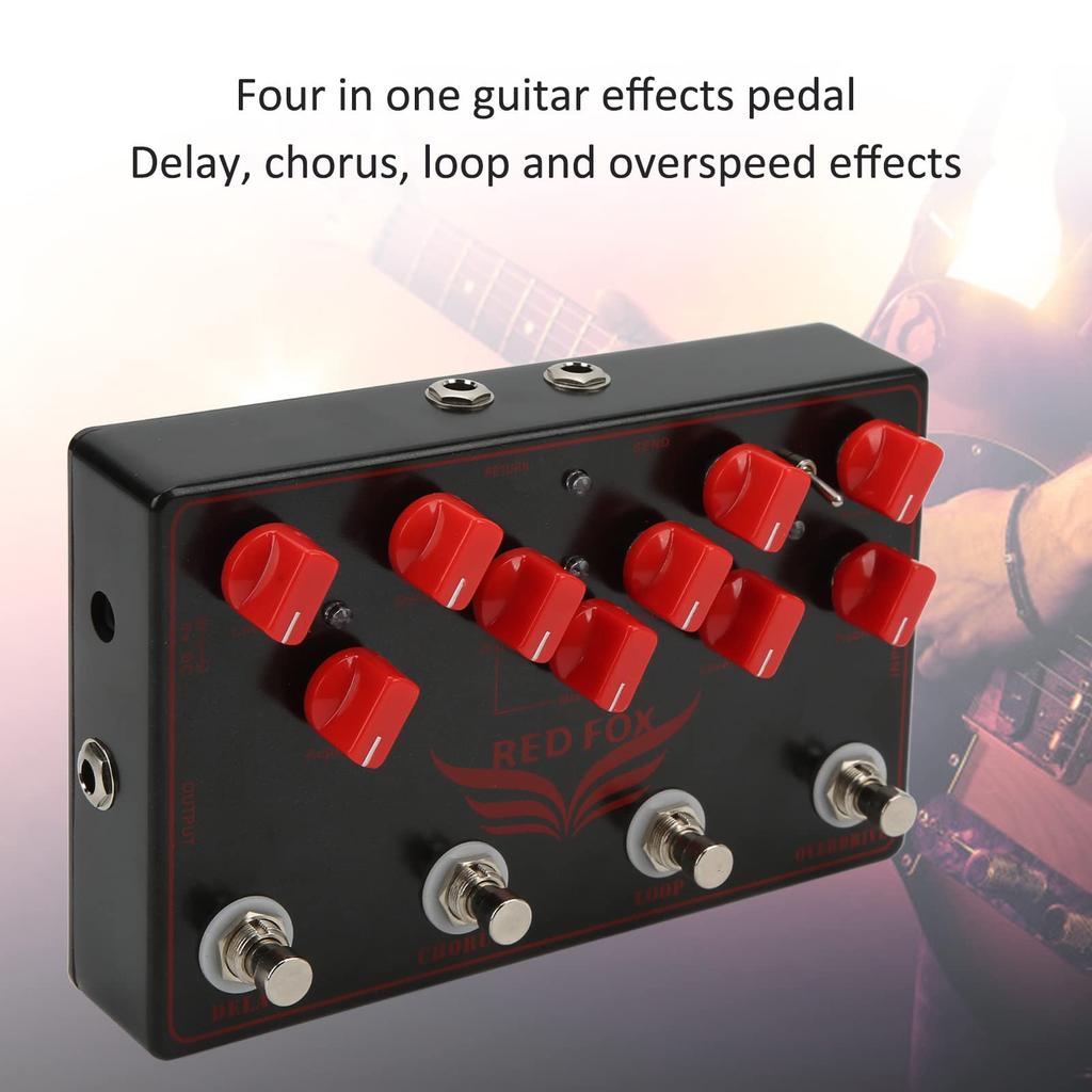 Synthesizer Guitar Pedal Delay Chorus Loop Overdrive Accessory Multi-Effects 4-in-1