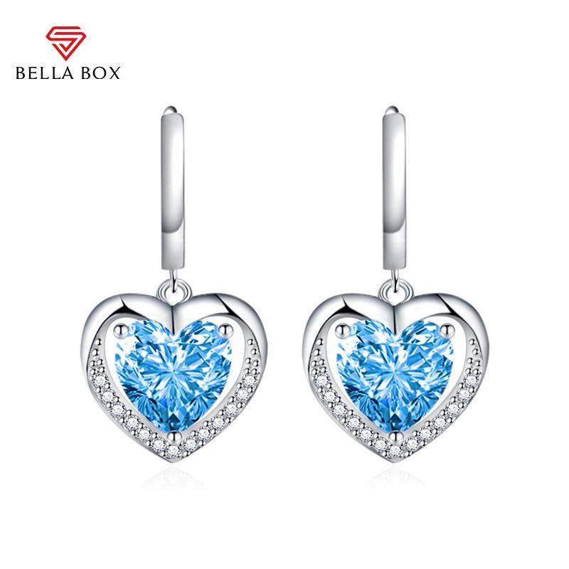 BELLA BOX Серьги с пряжкой для ушей Love, серьги с желтыми бриллиантами, женские новые белые медные серьги, аксессуары для вечеринок