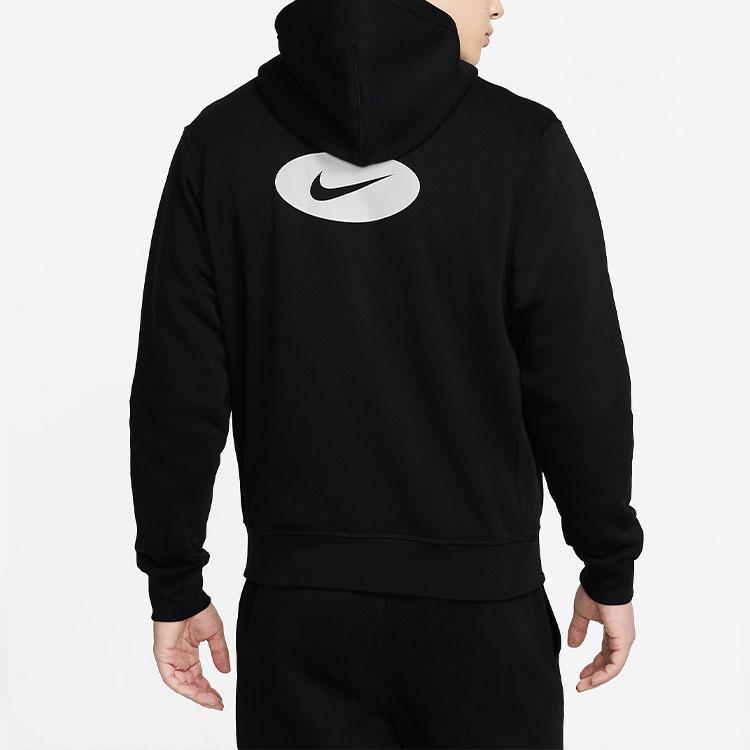 Nike Sportswear Swoosh League Fleece-Lined Zip Hoodie Jacket Men Outerwear Black DM5341-010