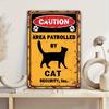 Cat Security Inc. Metal Wall Sign -  Retro Country Decor with Humorous Warning, Perfect for Lovers Home or Gift, Pet Own