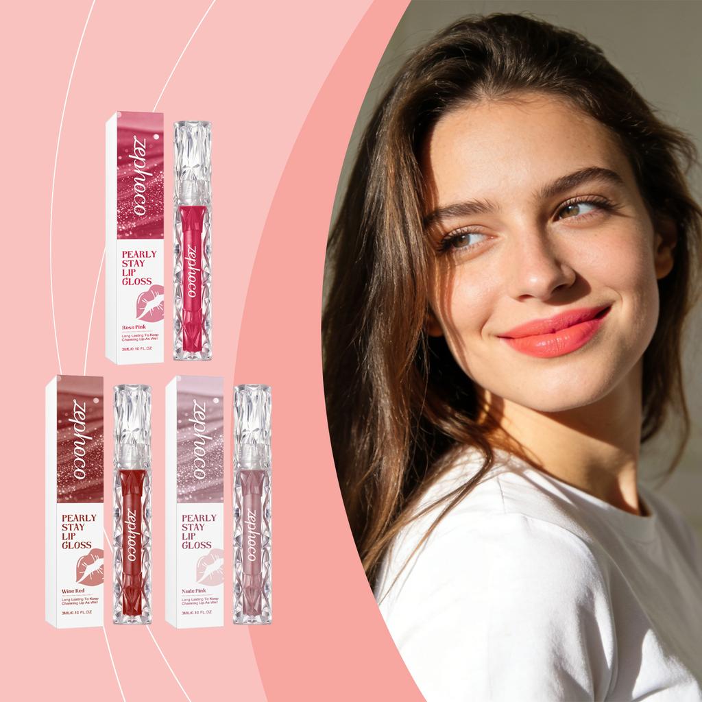 Zephoco Glossy Lip Gloss Lightweight Hydrating Natural Shine Non-Sticky Long Lasting Moisturizing Lip Gloss 3.5ml