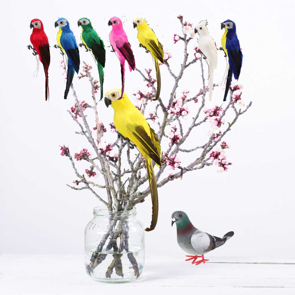 1 шт., искусственный попугай из пенопласта ручной работы, имитация модели птицы, мини-фигурка, попугай из пенопласта, украшение для домашнего стола и сада