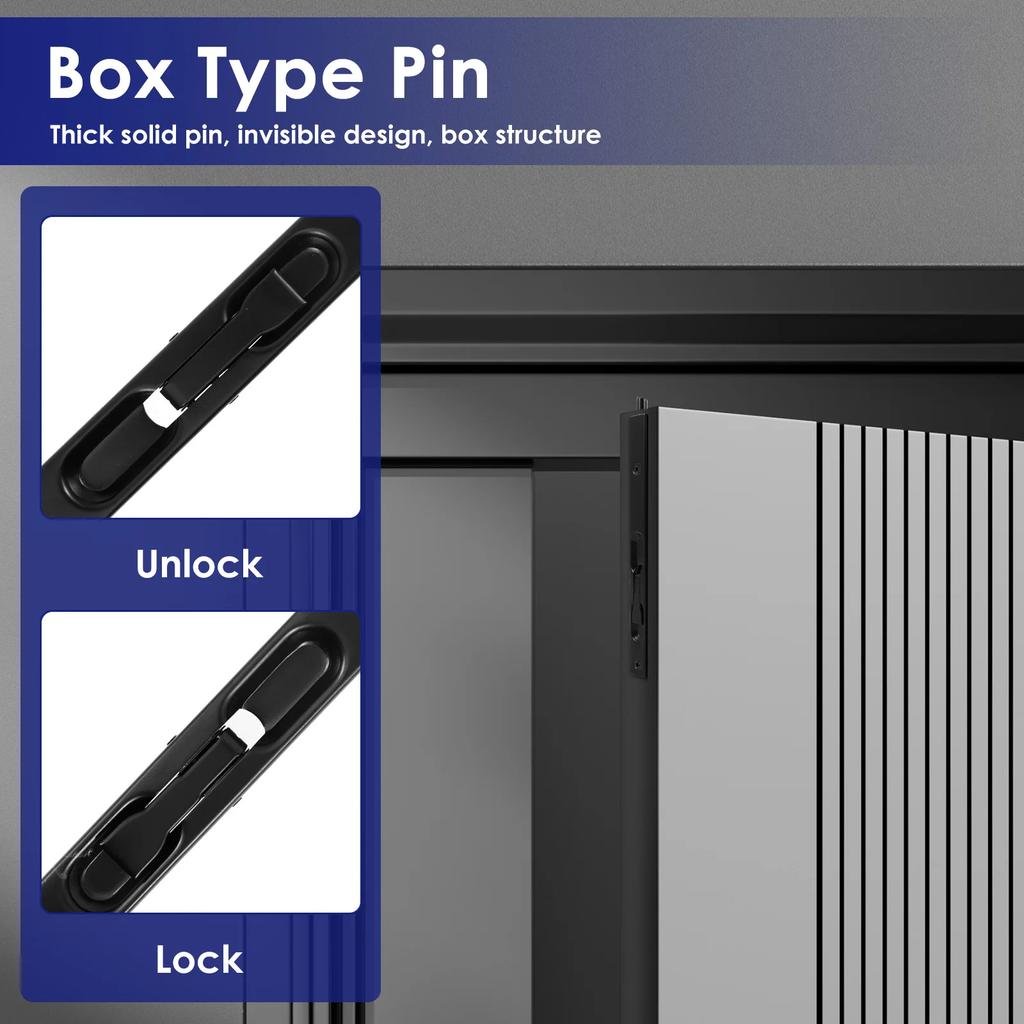 2Pcs 8 Inch Door Bolts Stainless Steel Concealed Security French Door Locks with Hardwares for Composite Wood Double Dummy Door