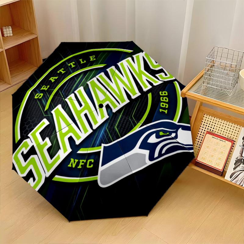 Принт Seattle Seahawks Авто 8?Складной зонт с ребрами, ветрозащитный, легкий, автоматический, для ежедневных поездок