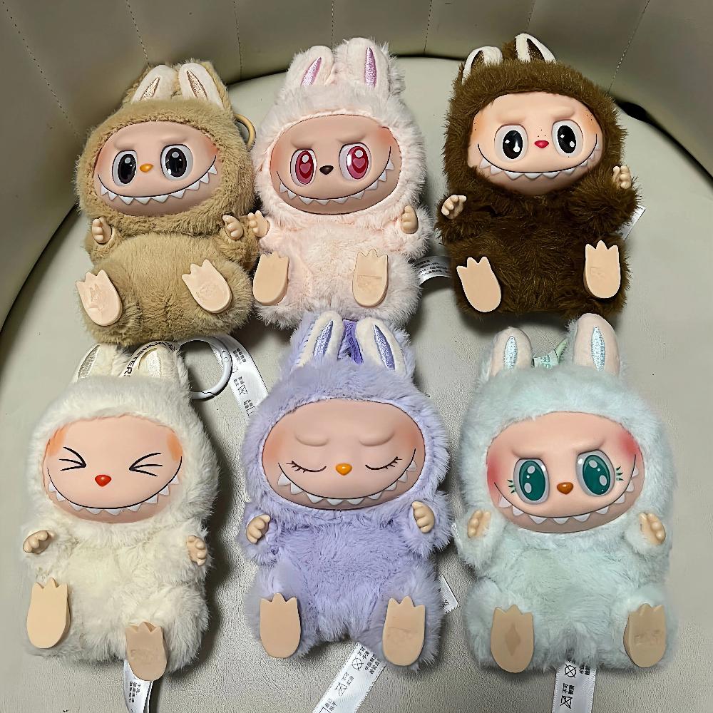 Car Plush Ornament Anime Figure Labubu 1.0 Monster Vinyl Blind Box Series Heartbeat Macaron Doll Kids Gift Birthday Toy Air Outlet Ornament