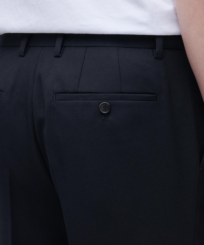 MUSINSA STANDARD Wool Blend Semi-Wide Hidden Elastic Waist Slacks [Navy]