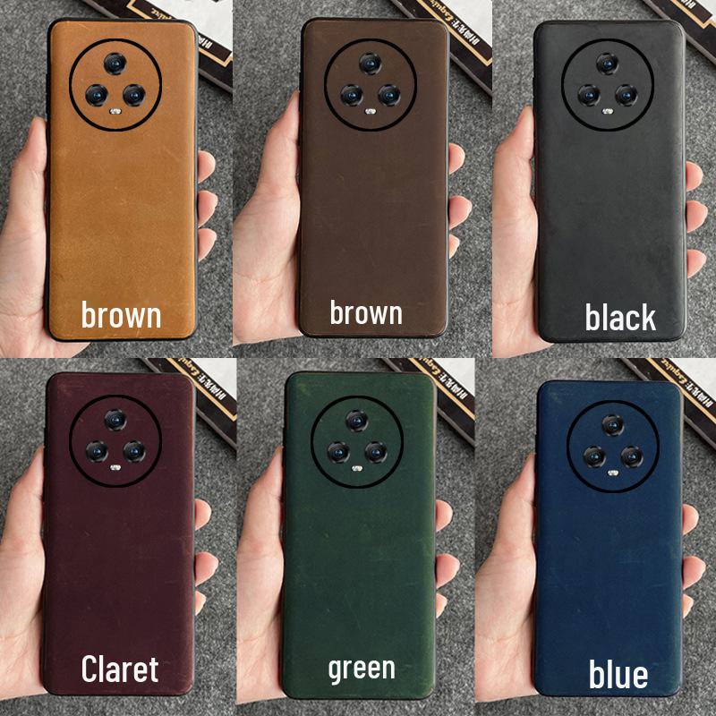 Honor Magic5 Pro Cowhide Leather Full Cover Protective Case