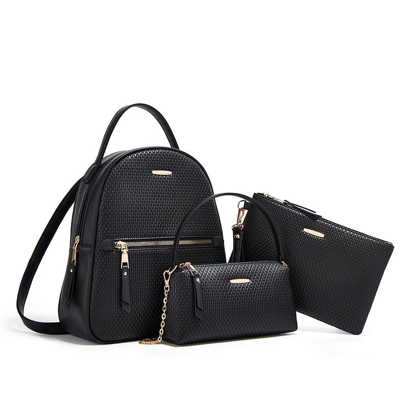 3-Piece Large Capacity Backpack Set for Women, Ins Style Trendy School Bag, Fashion Shoulder Bag & Purse, Casual Daypack