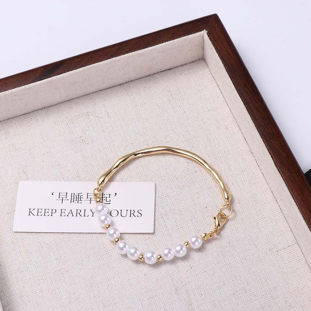 Metal Girl Gift Temperament Baroque Women Bracelet Korean Style Jewelry Pearls Bracelet Copper