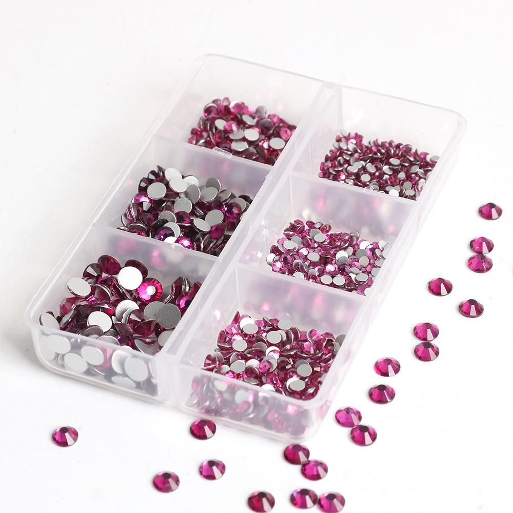 Украшения для ногтей 6 сеток стеклянные кристаллы стразы белого цвета смешанные супер вспышка плоское дно бриллиант цветной дизайн ногтей бриллиант