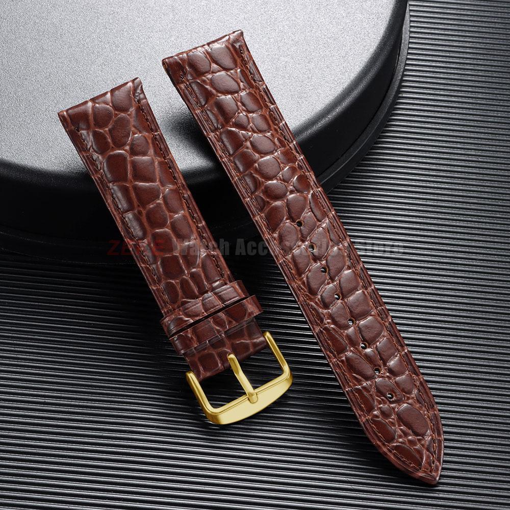 20mm 22mm Crocodile Pattern Design Leather Watch Strap 12/14/16/18/19/21mm Universal Watchbands Casual Business Wristwatch Band