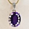 Natural Purple Sapphire 26.2 Ct 925 Sterling Silver Oval CERTIFIED Gems Pendant AI-14-NS