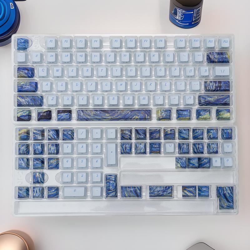 Гравированные колпачки для ключей LEOBOG: Оригинальная высота, пятисторонний сублимационный материал PBT, персонализированные колпачки для клавиатуры, полный малый набор.