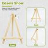 Conda 6 Pack 9 Inch Mini Wooden Display Easels, A-Shaped Mini Easel Stand for Small Painting, Painting Party Easel for DIY Crafts, Photos, Gift,