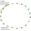 Ожерелье из нержавеющей стали с глазурованными бусинами и кристаллами, милое бирюзовое ожерелье из натурального камня, цепочка на шею, индивидуальная премиальная цепочка для ключицы