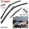 3PCS Wiper Blades For Nissan X-Trail T31 2007-2013 24" 16" 14" Fit Front Windshield Windscreen Window Brushes Cutter Accessories 2007 2011 2012 2013