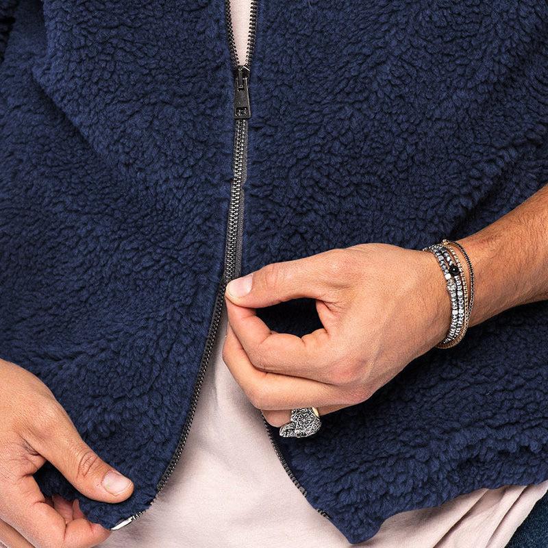 2023 Men's Double-Sided Arctic Fleece Hooded Zip-Up Winter Jacket
