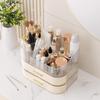Rotating Acrylic Cosmetic Organizer for Skincare, Lipstick, Masks, and Makeup Brushes